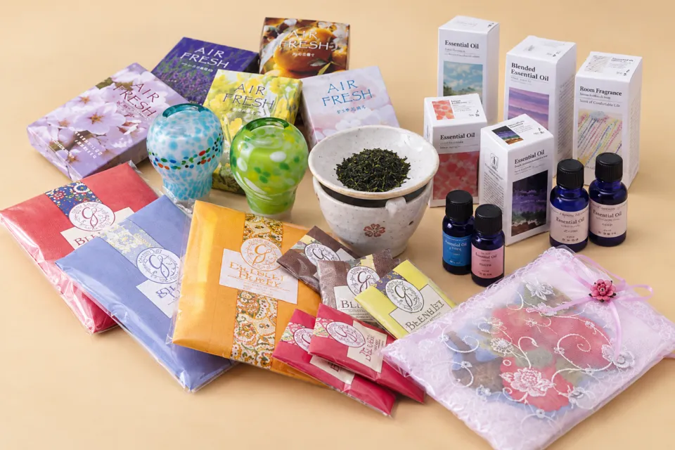 錦果楼の香りの小物とアロマ商品の販売例