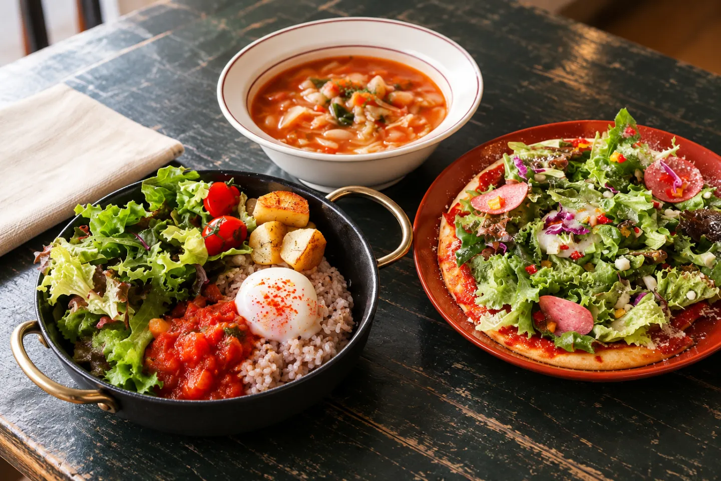 オリヴァスの料理を並べた食卓