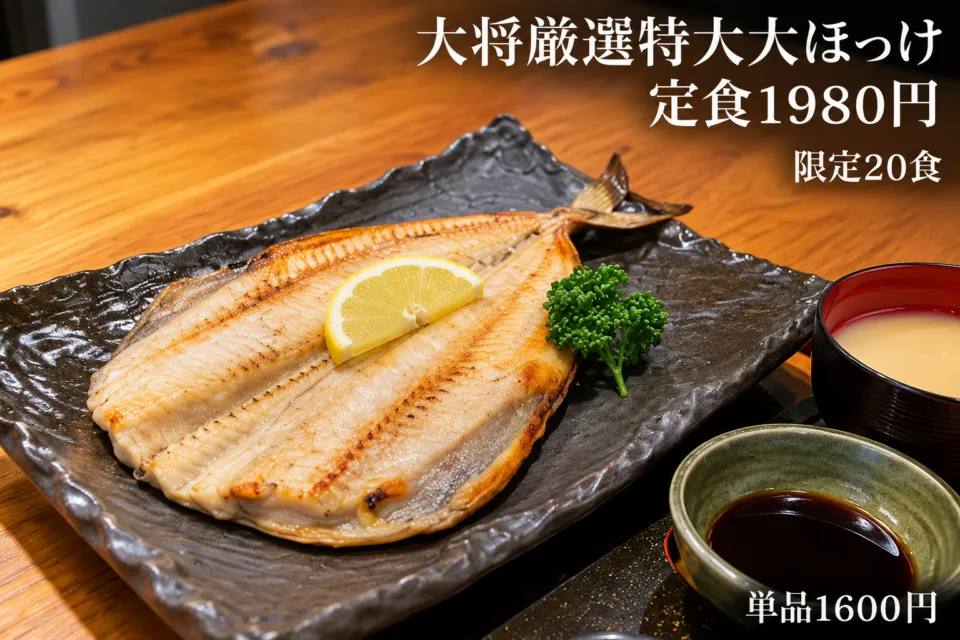 鬼瓦のほっけの開き
