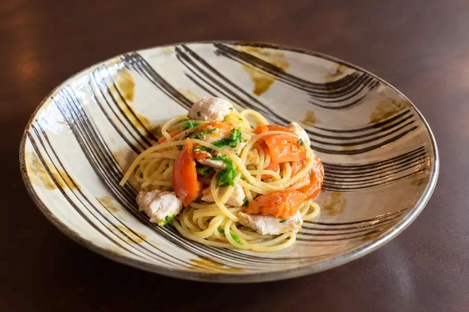 Otto e Sette Oitaの魚介を添えたパスタ