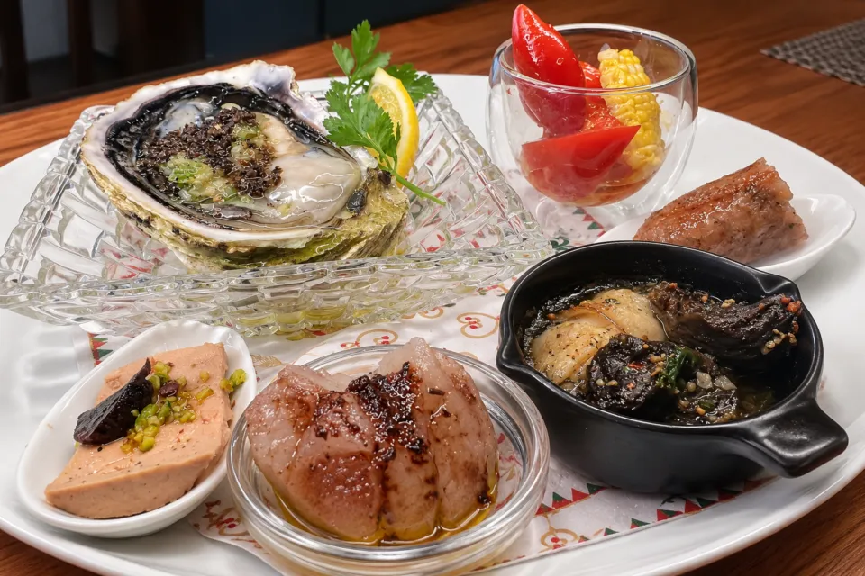 リストランテ パルコ・デル・チェロのディナーの前菜盛り合わせ