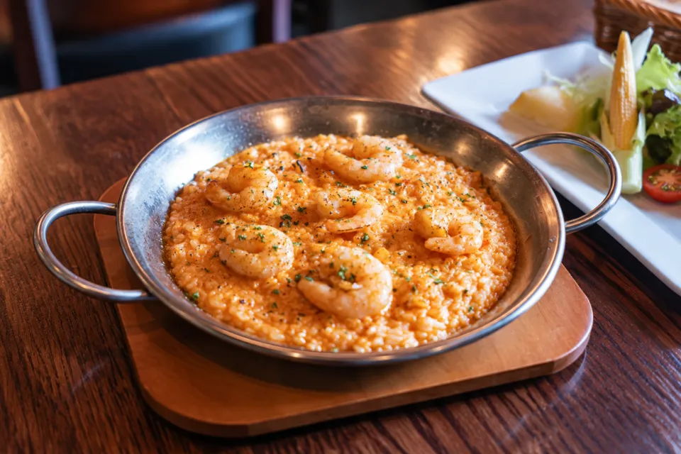 ペニーレイン レストランつくば店のエビを載せた米料理