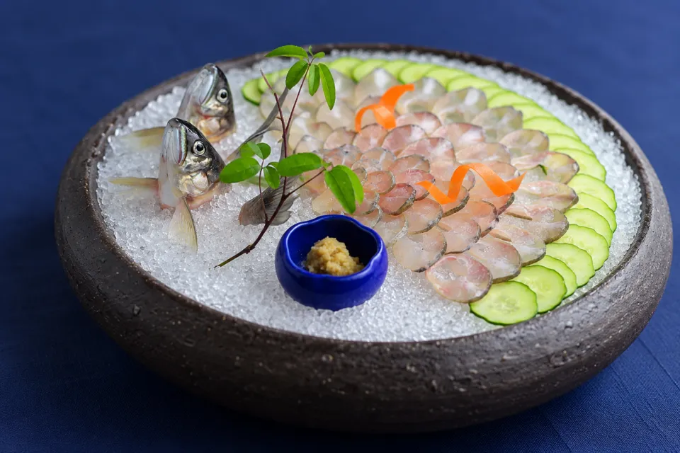 創作川魚料理 料亭 龍泉荘の川魚の刺身盛り