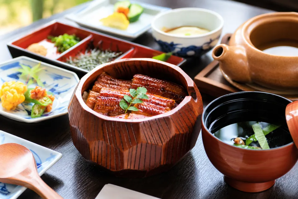 川魚料理 龍水亭のうなぎのご飯を中心とした定食