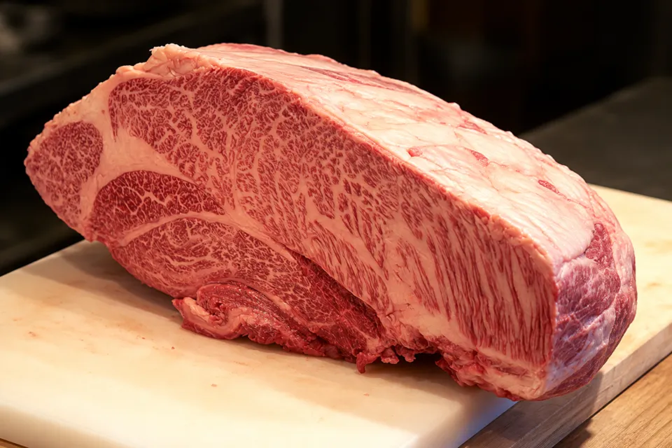 炭火焼肉 久の下処理前の牛肉の塊