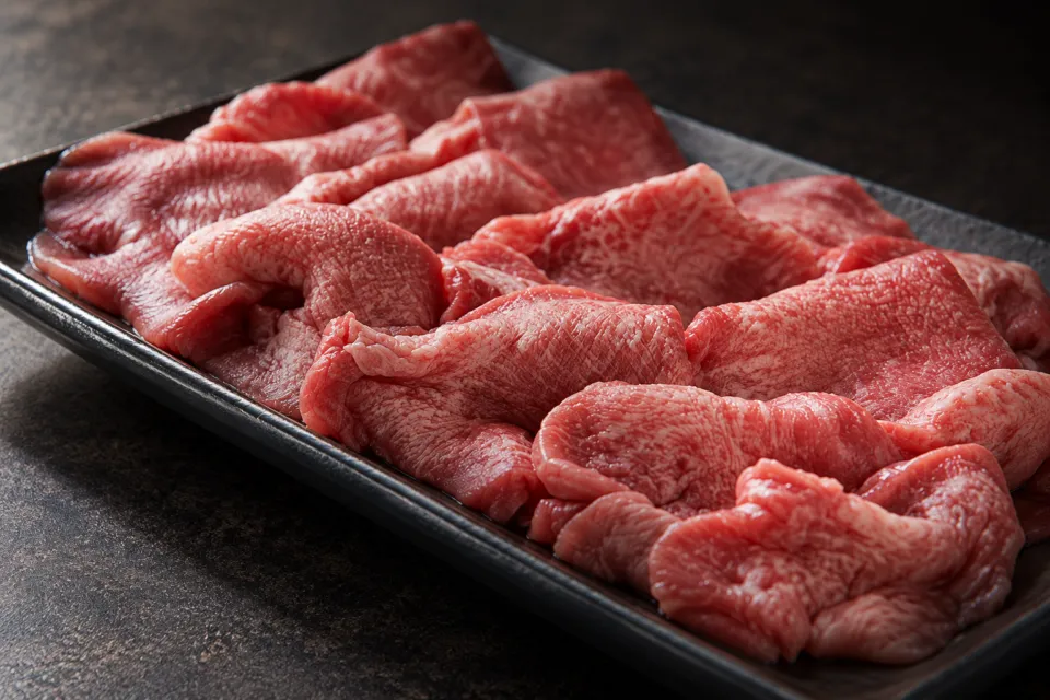 炭火焼肉 久の薄切りの牛タン
