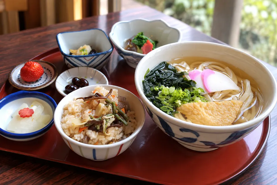 宗家 金毘羅饂飩 狸屋のうどんとかやくご飯の定食