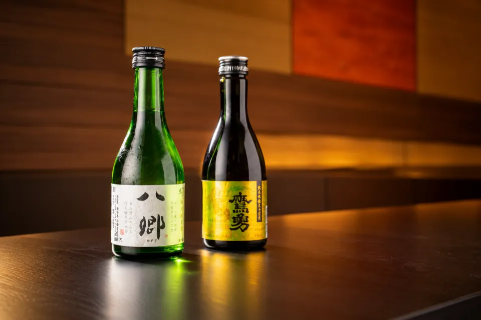 鉄板ふくもとの日本酒のボトル