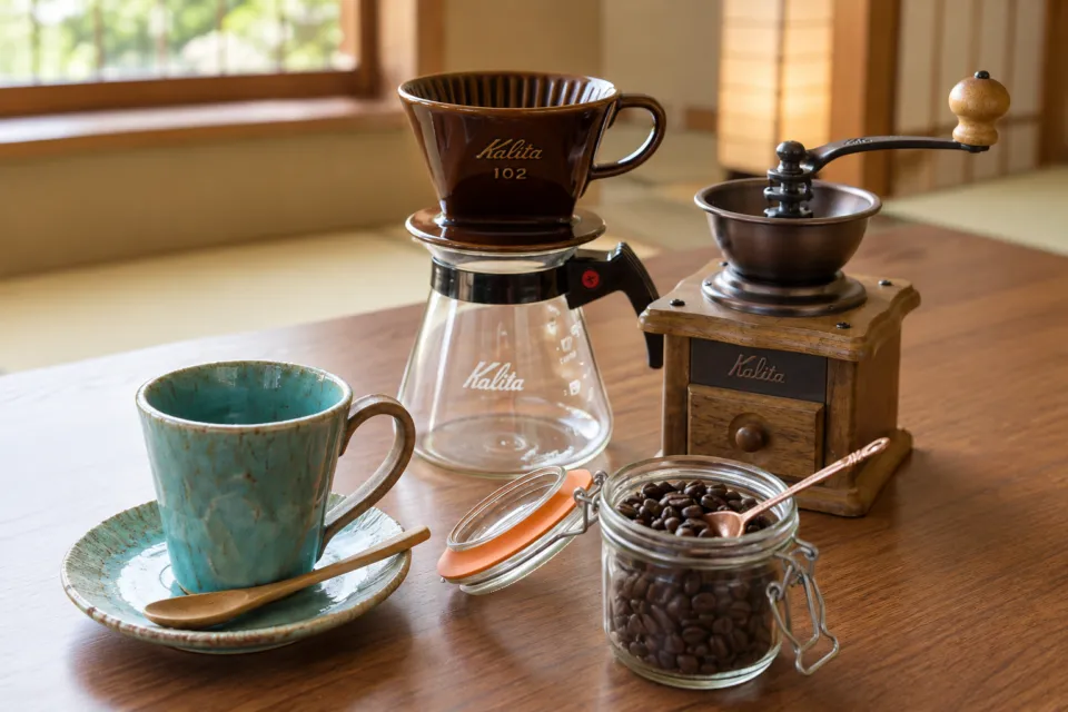 お宿 月夜のうさぎのコーヒーミルと茶器のセット
