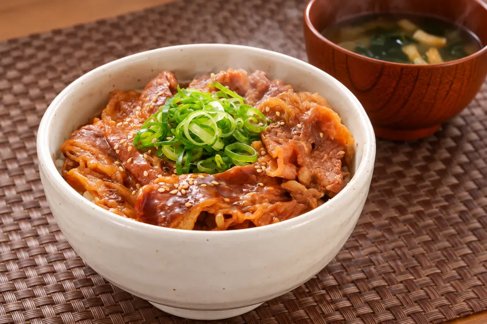 津山セントラルホテル タウンハウスの牛カルビ丼の提供イメージ
