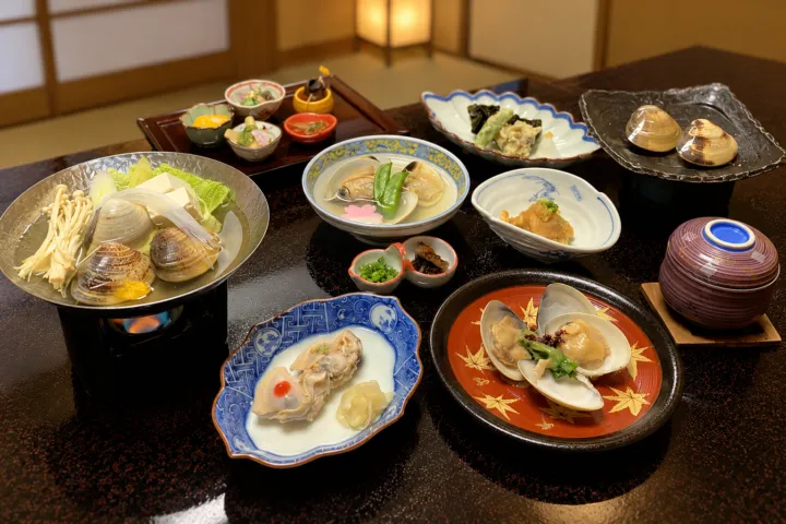 魚重楼のはまぐり会席の料理一式