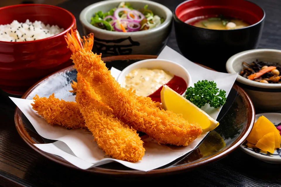 焼がきのはやしのエビフライ定食