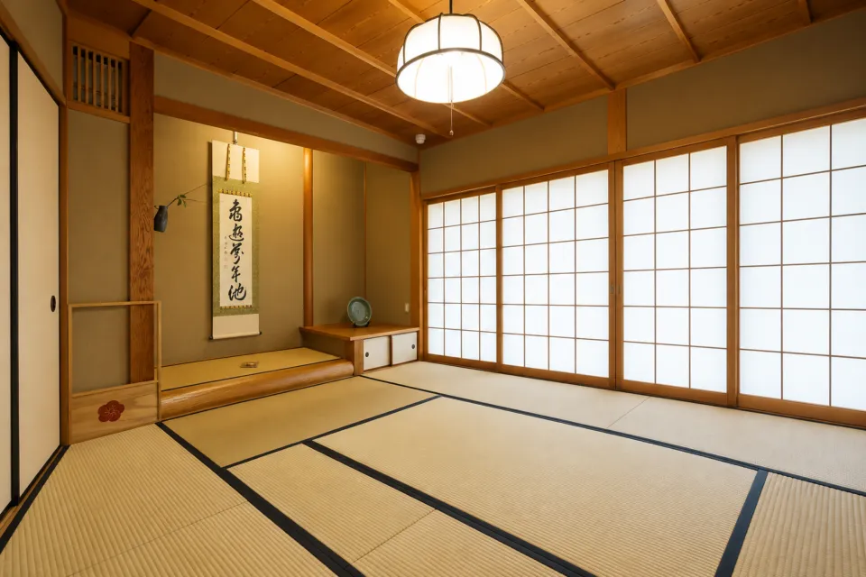 日本料理 保名の茶室のしつらえ