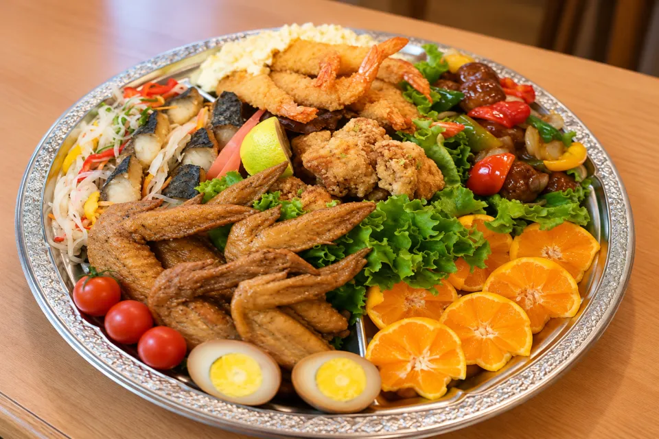 ゆういんぐ四万十の揚げ物と惣菜の大皿